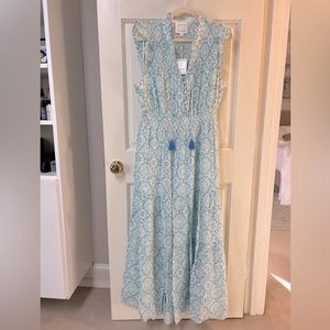 NWT Sail to Sable maxi dress, turquoise with gold hints, perfect for summer!